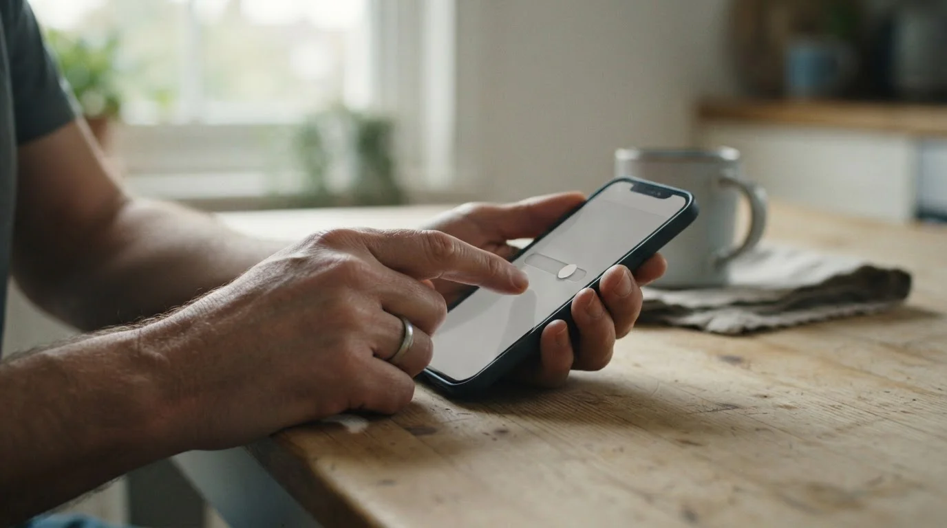 Manos ajustando un límite de depósito en la configuración de un móvil