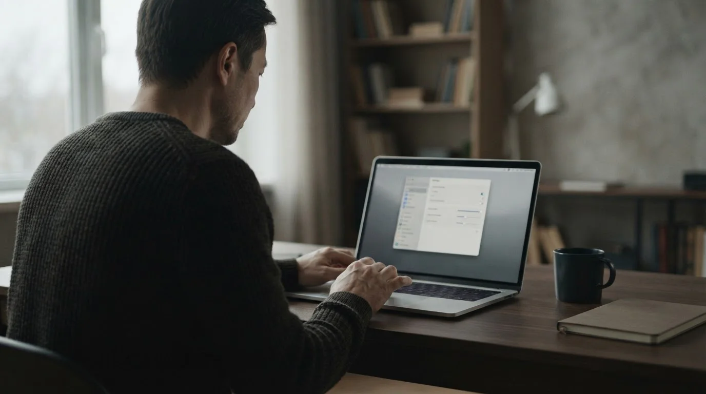 Persona de espaldas ajustando un límite en la configuración de su cuenta